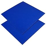 Katara 1672 - Bauplatte 2er Set 40cm x 40cm/50 x 50 Pins, Kompatibel Lego, Sluban, Papimax, Q-Bricks, Blau