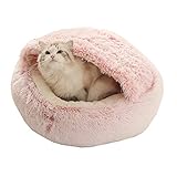 Rysmliuhan Shop Hundehöhle Kleine Hunde Katzenhöhle Warmes Hundebett Plüsch Hundebett Kätzchenbett Hundeschlafsäcke Flauschiges Katzenbett Hund Schlafsofa 50X50,pink Plush