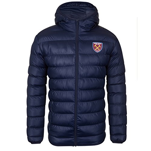 West Ham United FC - Herren Winter-Steppjacke mit Kapuze - Offizielles Merchandise - Geschenk für Fußballfans - M