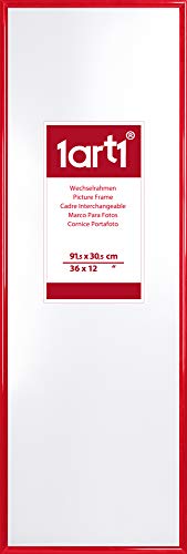Bilderrahmen Posterrahmen 91 x 30 cm in Retro Rot für Poster und Plakate in der Größe 91 x 30 cm/moderner Kunststoffrahmen