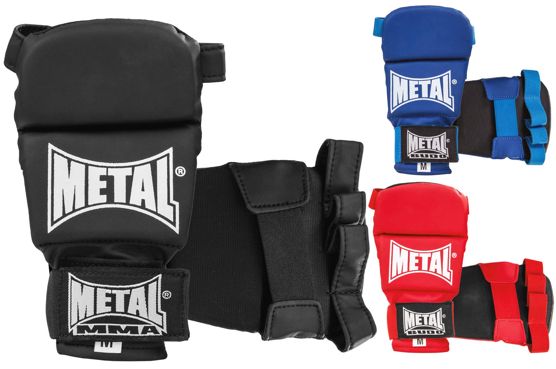 METAL BOXE Gant Handschuhe für Wettkampf Ju Jitsu, Schwarz, S