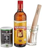 Velho Barreiro Caipi-Set II-Caiprinha Bundel, Cachaca, Rohrzucker, Stampfer, Glas in Geschenkverpackung (1 x 0.7 l)