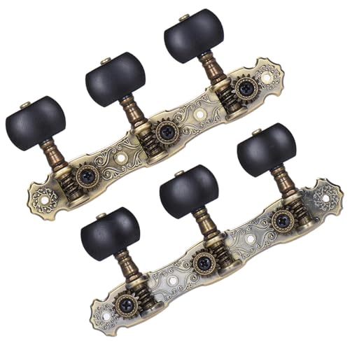 Strings Tuning Pegs Mechaniken Für Gitarre 2 Stück (links und rechts) Gitarren-Stimmstifte, Knöpfe, Saitenstimmgeräte, bronzebeschichtet (Color : Golden+White)