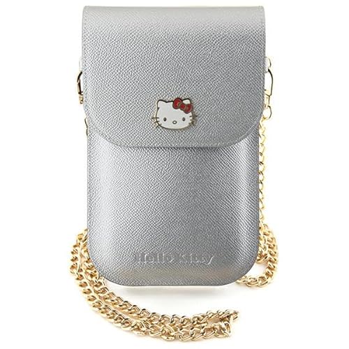 CG MOBILE Hello Kitty Tasche HKOWBPGHDLMS Silber Leather Metal Logo Chain