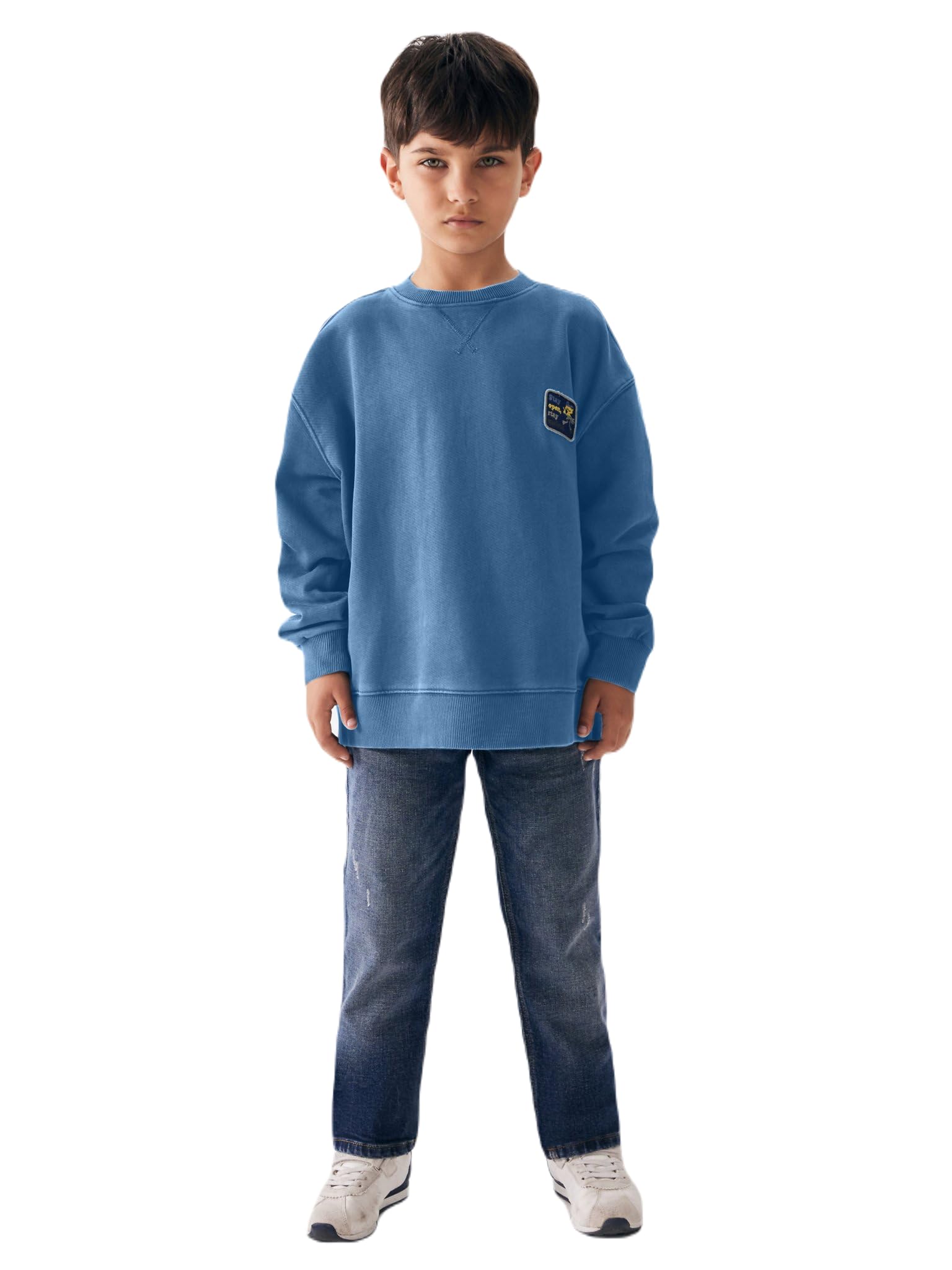 LTB Jeans Sweatshirts für Jungen Tayege Regulär Casual Pullover Langarm mit Crew Neck zum Überziehen aus 100% Baumwolle in Blau - Größe 152CM