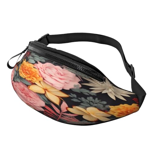 Bauchtasche für Angelsee, leichte Hüfttasche für Reisen und den täglichen Gebrauch, Buntes Boho-Blumenmuster, Einheitsgröße