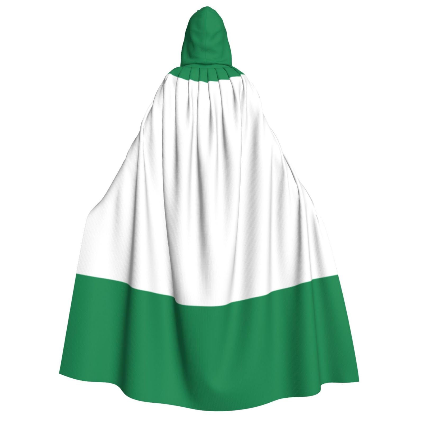 WURTON Umhang mit Kapuze für Damen und Herren, Motiv: Flagge von Nigeria, für Halloween, Karneval, Cosplay, Mottopartys