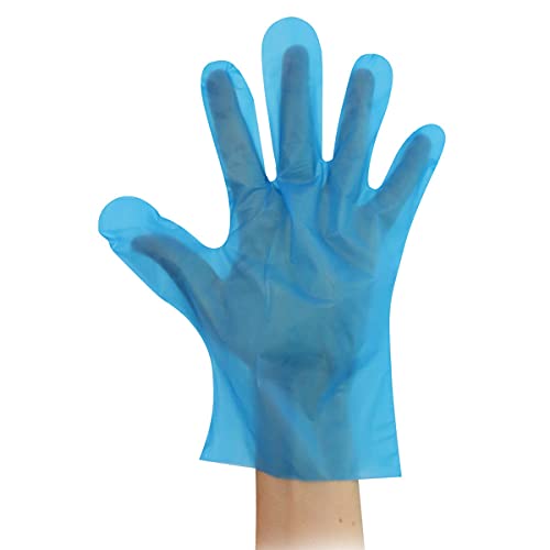 Folienhandschuhe, Einweg-Friseurhandschuhe, Einmalhandschuhe, Handschuhe, 25-27 cm, weiß, blau, schwarz, 10 x 200 Stück, Farbe:blau, Größe:L