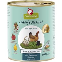 Sparpaket GranataPet Liebling's Mahlzeit 12 x 800 g - Huhn mit Pastinaken, Basilikum, Holunder & Leinöl