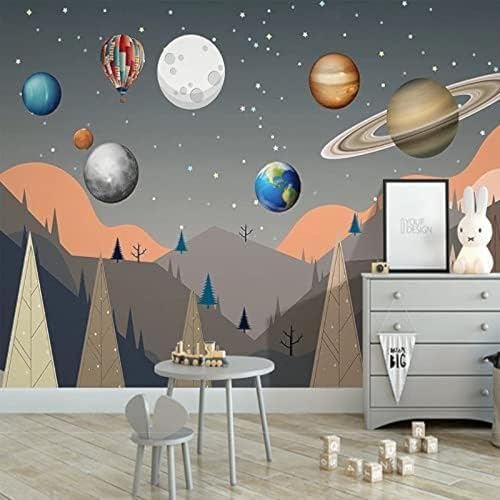 XLMING Starry Planet Landschaft Berg Cartoon 3D Tapete Wohnzimmer Sofa Schlafzimmer Esszimmer Home Dekoration Wand-150cm×105cm