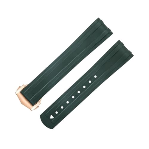 IOTUP Ersatzarmband für Omega-Armband, 20 mm, FKM, Fluorous Gummi, gebogenes Ende, für Seamaster 300 Tauchen, Edelstahl, Faltschnalle, Ersatzarmbänder, 20 mm, Achat