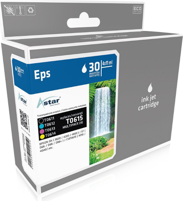 Astar - 4er-Pack - Schwarz, Gelb, Cyan, Magenta - Tintenpatrone (entspricht: Epson 88) - für Epson Stylus D68, D88, DX3800, DX3850, DX4200, DX4250, DX4800, DX4850 (AS46088)