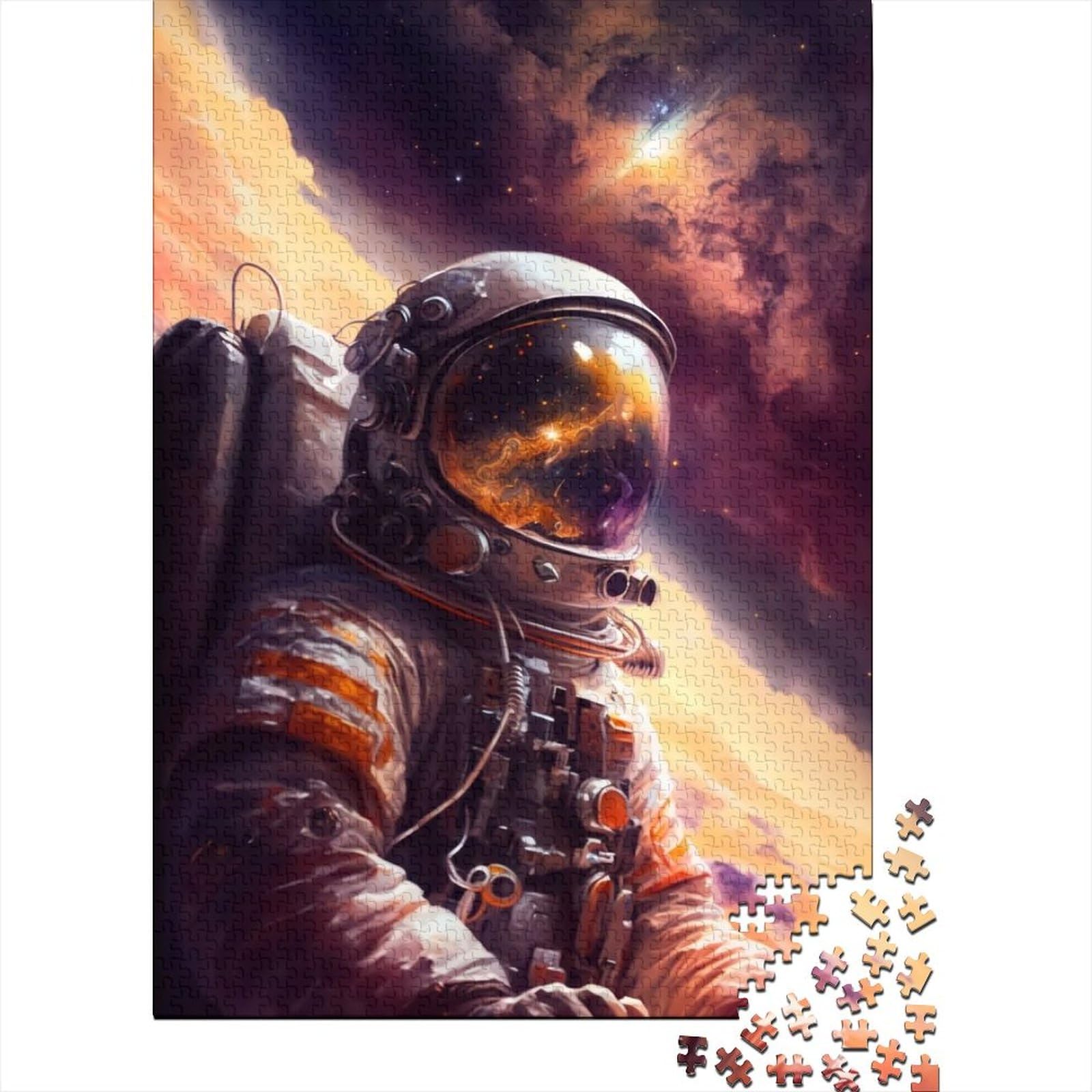 500-teiliges Puzzle für Erwachsene und Teenager, Astronauten-Reflexions-Puzzle für Erwachsene und Teenager, Holzpuzzle für Erwachsene und Teenager (Größe: 52 x 38 cm)