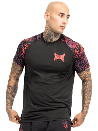 Tapout Herren Funktionsshirt Normale Passform Taproot Tee Black/Red/Aubergine M