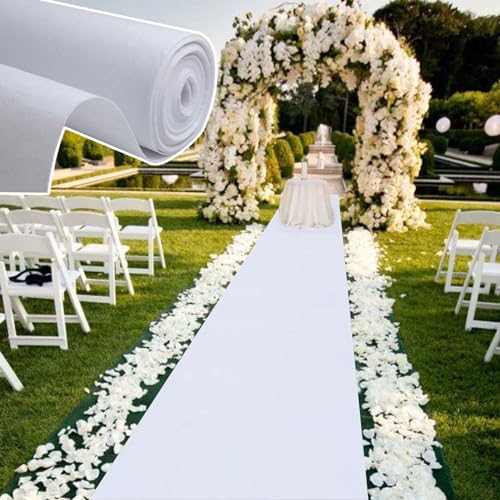 Gangläufer für Hochzeitszeremonie, 10 m, 20 m, 30 m, weißer Teppich, rutschfester Boden-Laufsteg-Teppich, 2 mm dick, Gehweg-Teppichrolle für Hochzeiten, Kirchen-Party-Dekorationen ( Size : 1.2x15m )