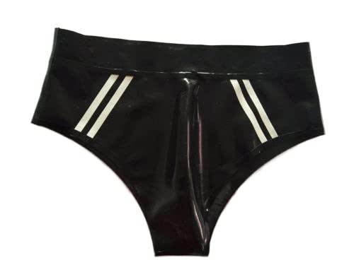 100% latex rubber Ladies sexy triangle shorts lace swimming pool beach lingerie party 0.4mm