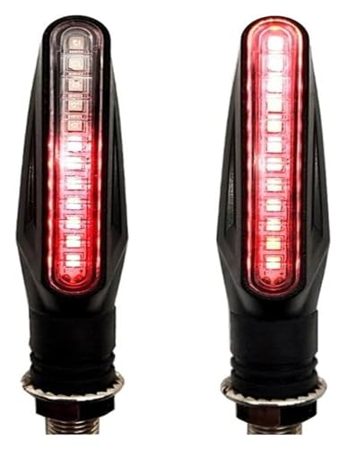 NIKISO Motorrad Blinker Für Du&Cati SS800 400 620 695 696 796 821 797 900 Für Mon&Ster Motorrad Blinker Licht Fließende Wasser Signallampe(Red-a Pair)