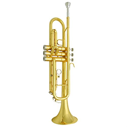 Trompete Messing Trompetenmusikinstrument B Flache Dreifarbige Trompete Anfänger Alle Kupfer Und Lackiertes Gold