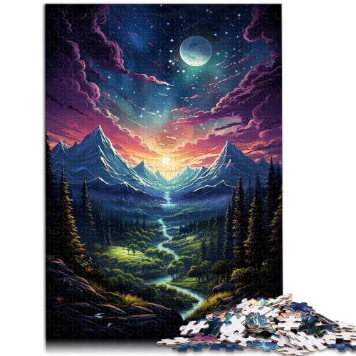 Puzzle Schöne Fantasielandschaft 1000-teiliges Puzzle für Erwachsene Holzpuzzle Familienpuzzle Familienaktivität Puzzle Lernspiele （50x75cm）