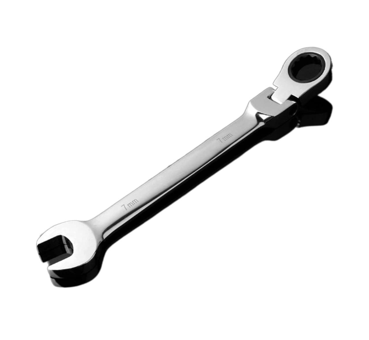 Crepundia MaulschlüSsel,RingschlüSsel 6-24mm Ratsche Flexible Spanner Key Handwerkzeug Autoschlüssel Open End Ring-Schlüssel-Schlüssel Auto Qualitäts-Chrom Stahl Wrench(22MM)