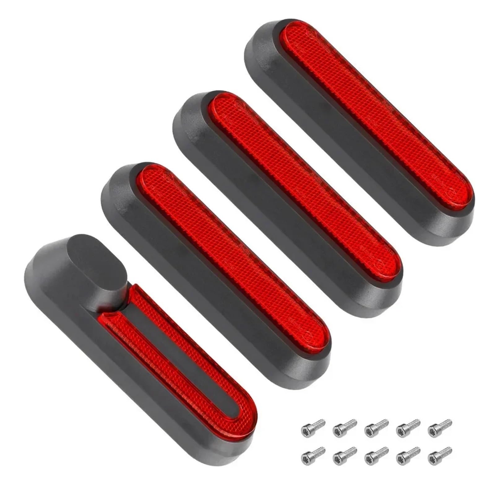 Jodriva Schutzschale for Vorderradgabel und Hinterradabdeckung, for Xiaomi, M365 Elektroroller Pro 2/Pro Sicherheitsreflektierendes Rohr Nachtreflektorteil Radabdeckung für Elektroroller(Black Red)