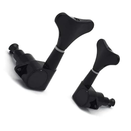 Strings Tuning Pegs Mechaniken Für Gitarre Versiegelter Gitarren-Tuner-Tuning-Nagelkopf 2R2L für 4-saitige Bassgitarrenteile (Color : Black)