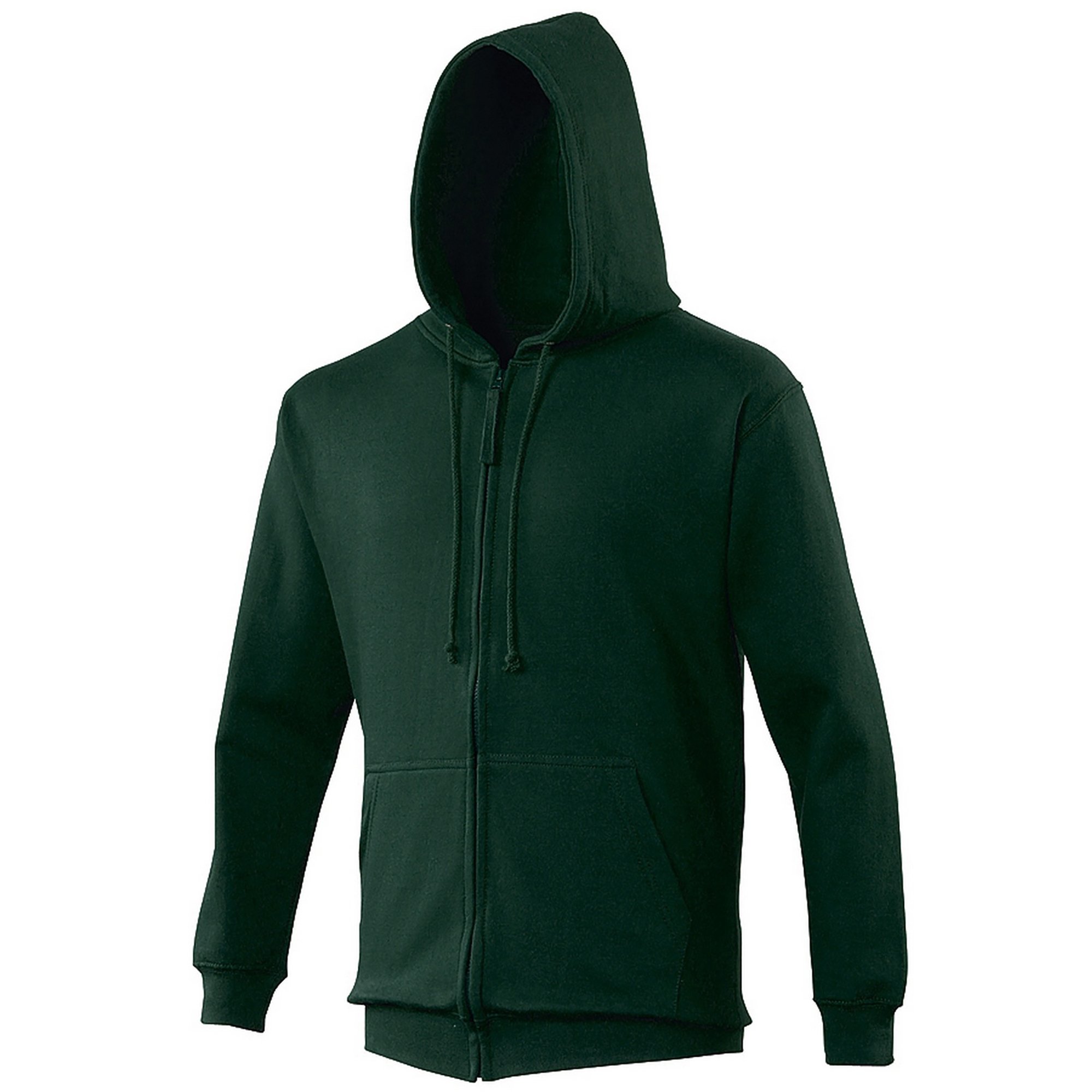 AWDis Herren Kapuzenjacke/Kapuzenpullover/Hoodie mit ReiÃŸverschluss (L) (Tannengrün)