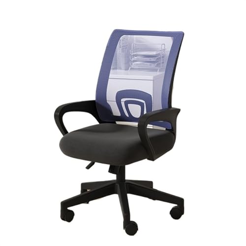 Zhaoj24-05 Bürostuhl Ergonomischer Bequemer Bürostuhl for Zuhause, bequemer Gaming-Drehstuhl, ergonomischer Stuhl mit Netzgewebe und mittlerer Rückenlehne Schreibtischstuhl(Blue)