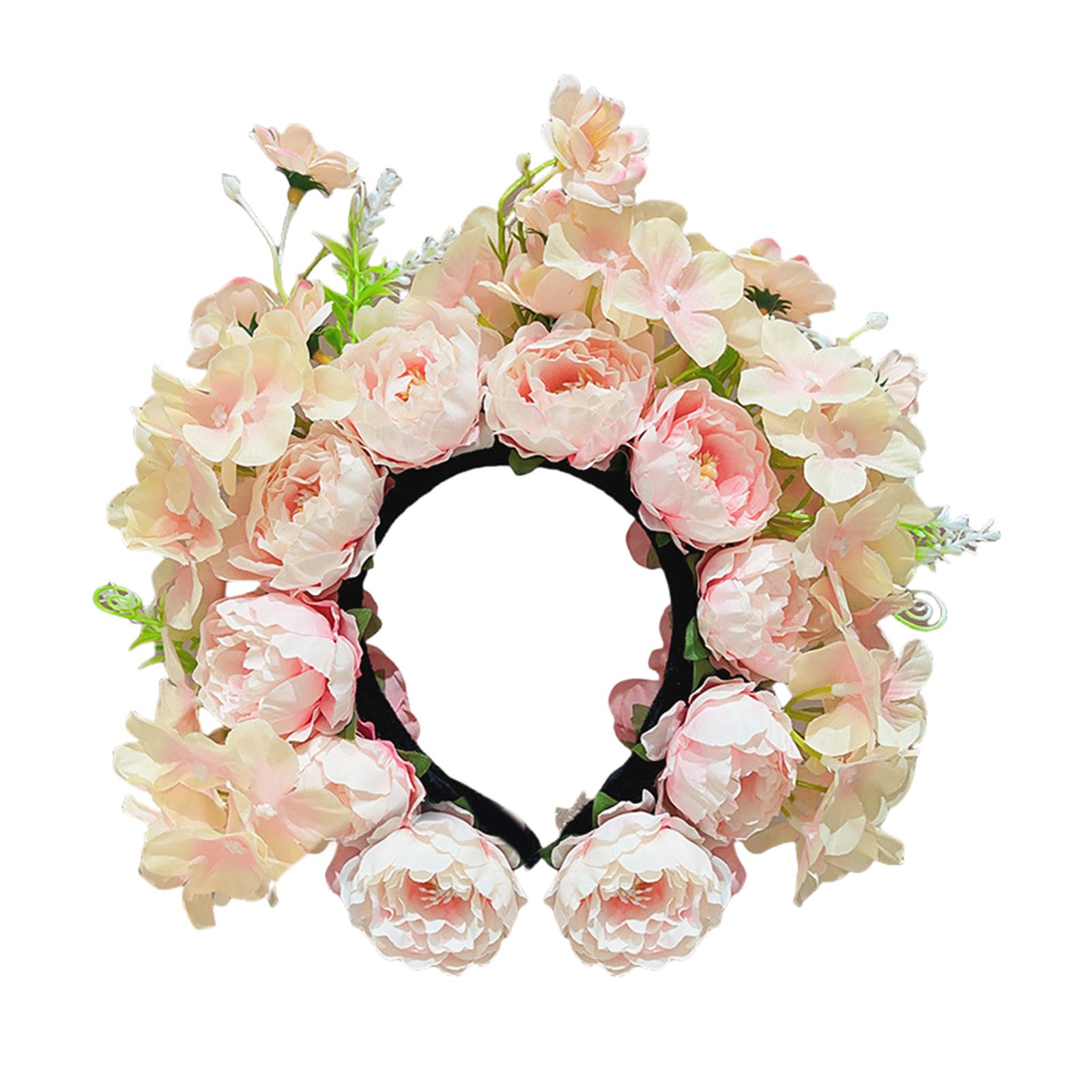 Vielseitiges Blumen-Stirnband, Accessoire, realistische Blumen-Haargirlanden, Kopfschmuck, Seiden-Blumenbänder für kulturelle Kleidung