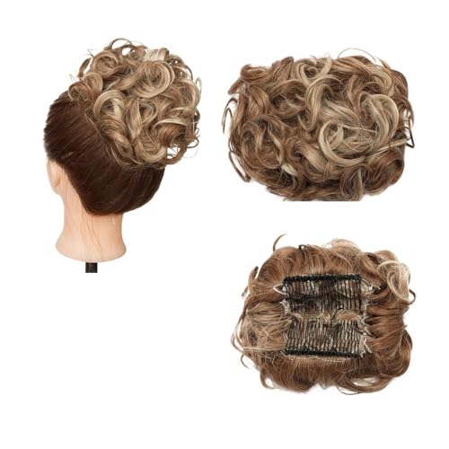 Haarteile Haarknoten Synthetischer großer Kamm-Clip in lockiger Haarverlängerung, Chignon-Haarteile, Hochsteckfrisur, Abdeckung, Haarteil, Verlängerung, Haarknoten Brötchen Haare(12H613)