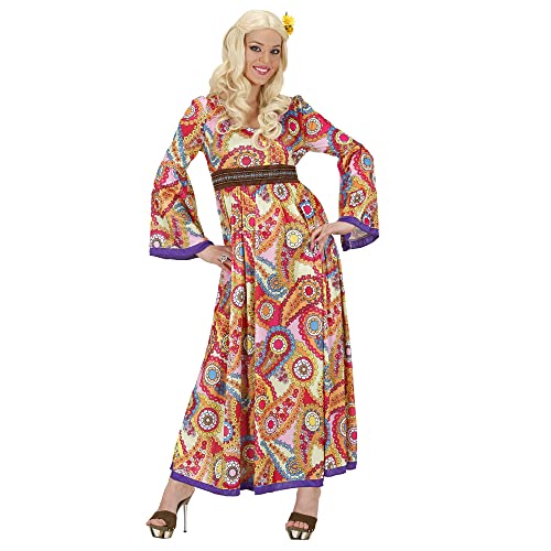 Widmann 76213 - Kostüm Hippie Woman, Kleid, Flower Power, Verkleidung, Karneval, Mottoparty