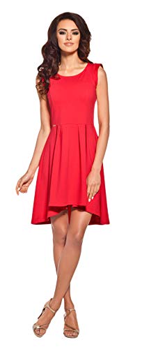 Lemoniade Damen Sommerkleid mit ausgefallenem Schnitt Made in EU, Modell 1 Rot, Gr. S (36)