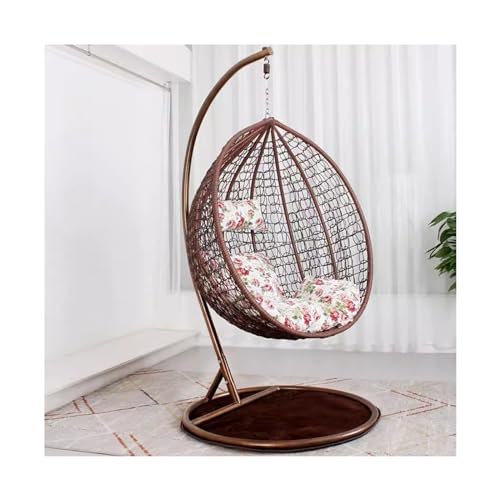 yixinzi-2024 Rattan-Akzentstuhl Hängender Korb Rattan Stuhl Indoor Haushalt Vogelnest Hängematte Balkon Schaukel Schaukelstuhl Outdoor Wiege Sessel