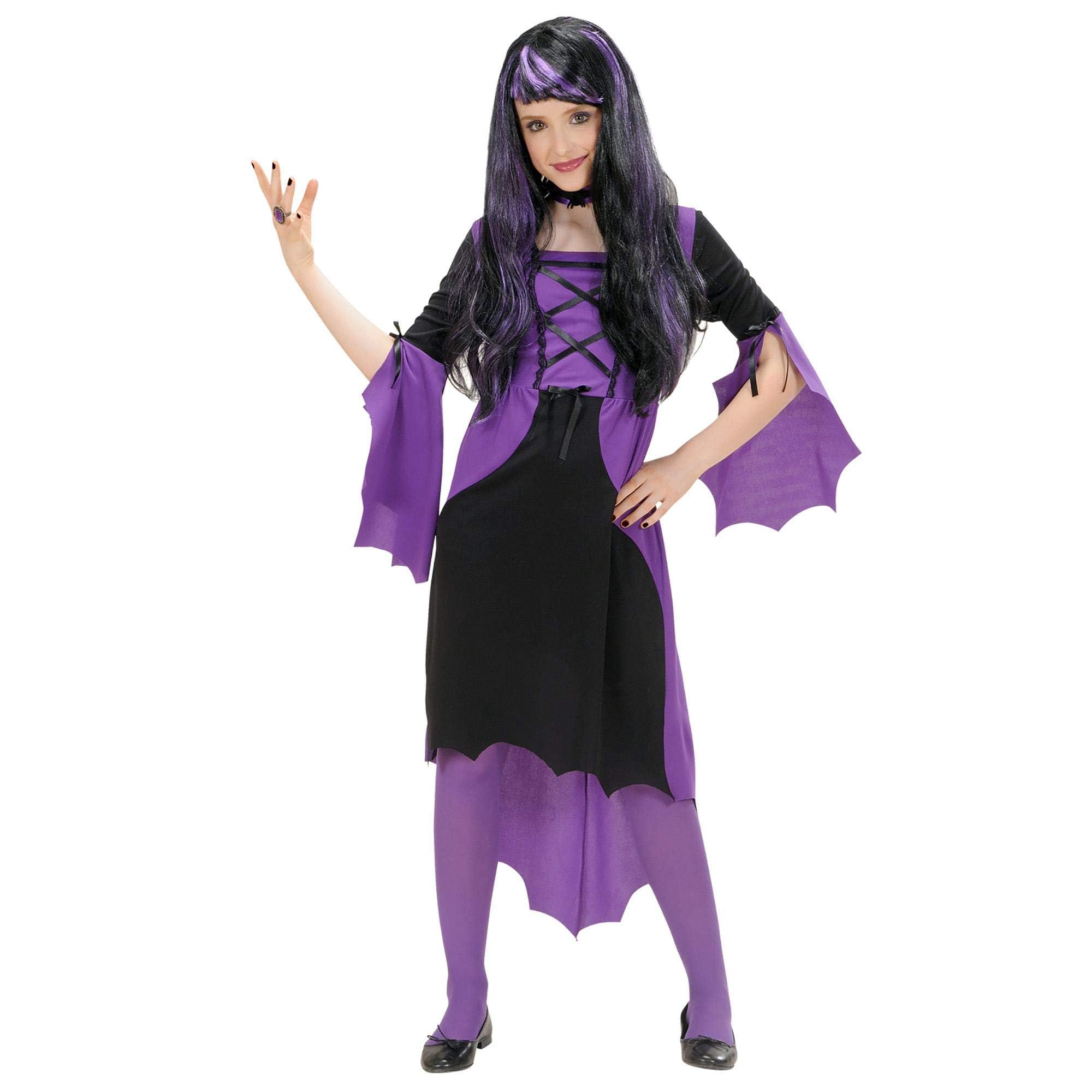 Widmann - Kinderkostüm Vampir-Girl, Kleid und Kragen, Halloween, Karneval, Mottoparty