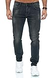 Red Bridge Herren Jeans Hose Slim-Fit Regular Distressed Faded Shiny W29 L32 M4248 - Black