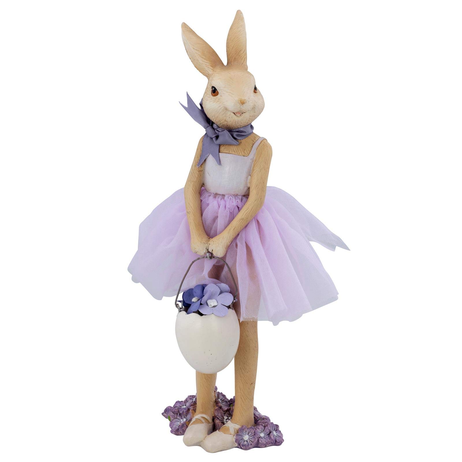 H.Bauer jun. großer stehender Polyresin Deko Osterhase Figur Mädchen 25.4 cm hoch - Dekofigur aus Kunststein