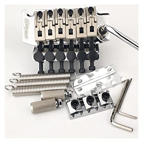 6-String E-Gitarre Doppelverriegelung Tremolo-Systembrücke 42mm R2-Nuss Chrom Silber Tune-o-matic Steg