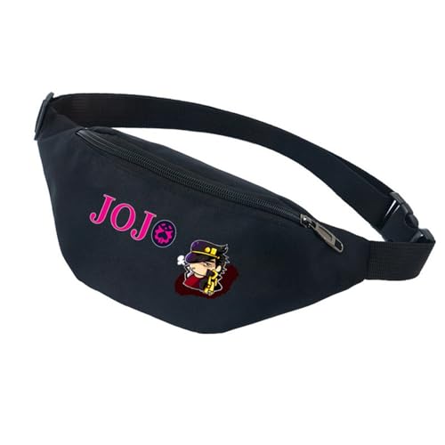 Jo-Jo's Bizar-re Adventu-re Gürteltasche Damen, Verstellbar Laufgürtel für Herren und Damen, Handytasche Sport Geldgürtel Wandern (Color : Black 2, Size : 30cm)