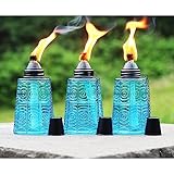 Citronella öl Tiki Fackeln für Draußen, Tischplatte Garten Fackel 3er-Set, blau