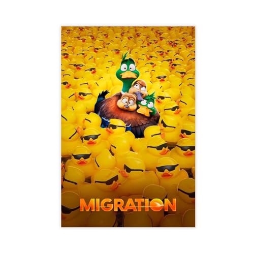 biegzc Filmposter Migration (2023), Filmcover, Leinwandposter, Wandkunst, Dekordruck, Bild, Gemälde für Wohnzimmer, Schlafzimmer, Dekoration, 50 x 75 cm