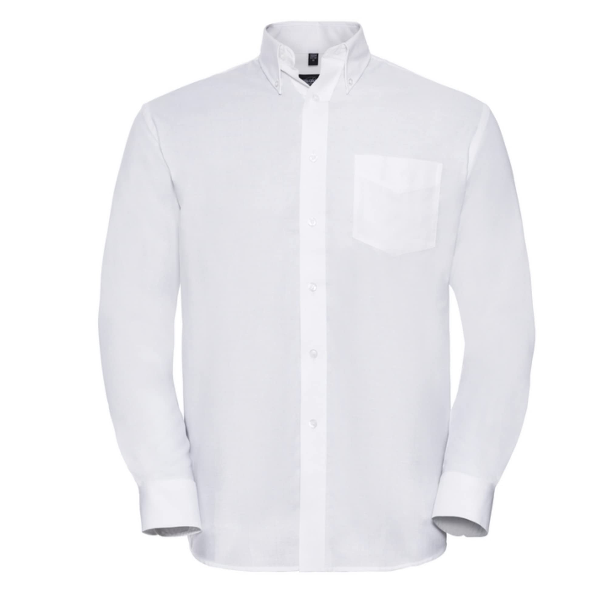 Herren Langarm Business Oxford Oberhemd mit Button-Down Kragen Easy Care Pflegeleicht Rückenpasse S bis 6XL, Weiss 6XL