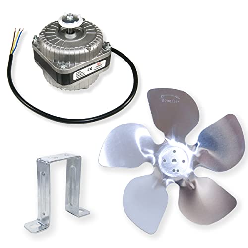 GOLDMAN SERVICE Motor-Fan-Set für Weinregal, Kühlraum, 10 W, mit Halterung und Flügeln, für Kühlfach, Industrie-Kühlschrank, kompatibel mit großen Marken