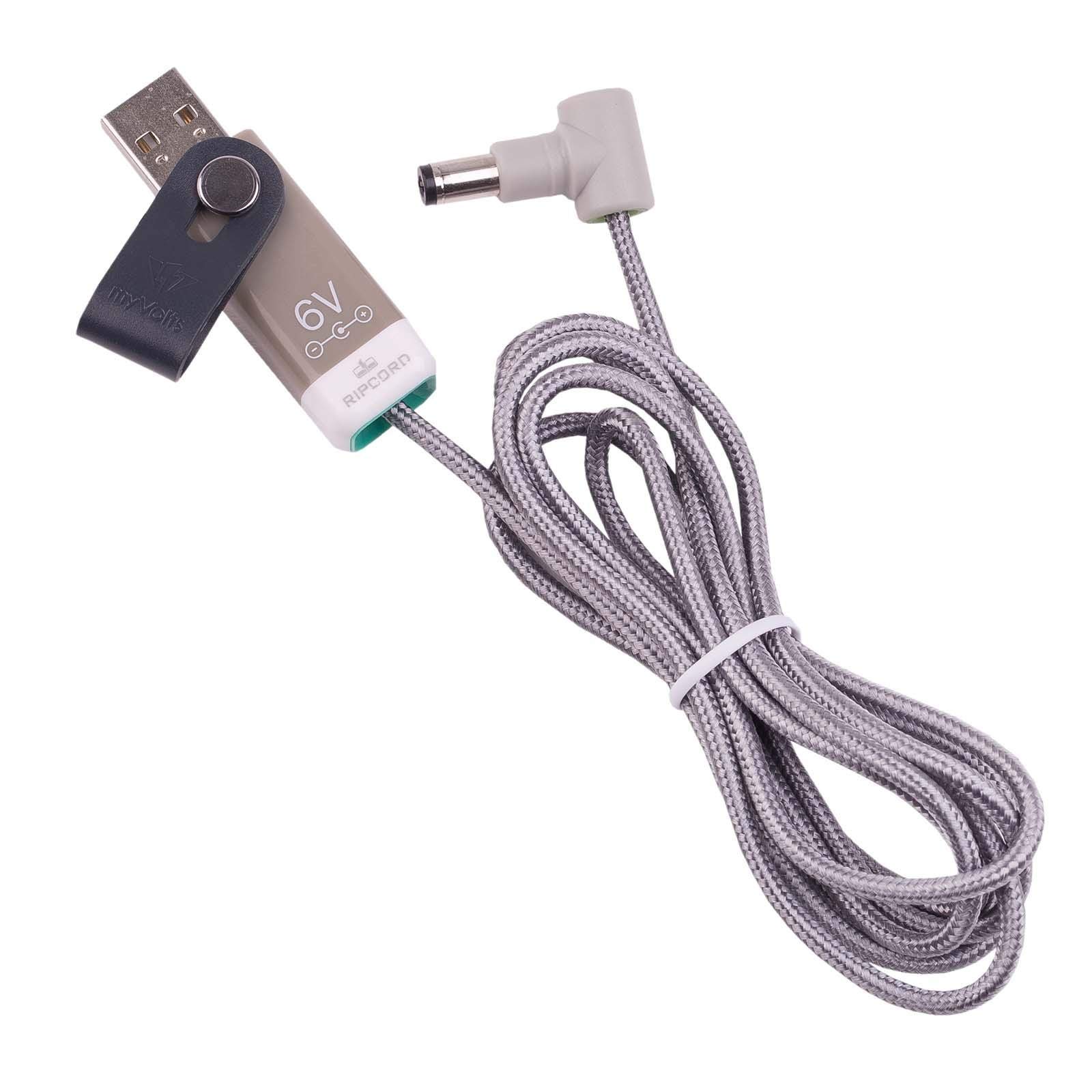 MyVolts Ripcord-USB-Ladekabel mit 6V DC Ausgangsstecker kompatibel mit Sony XDR-S40DBP DAB/FM Radio