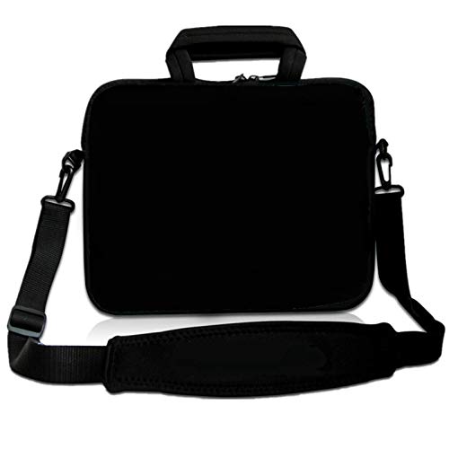 RICHEN Laptop/Chromebook/Ultrabook/MacBook Pro Air Notebook PC Messenger Bag Tablet Travel Handle Case Neopren mit Schultergurt (11-13,3 Zoll, Pure Black)