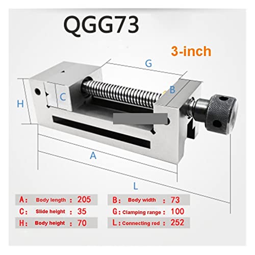 QGG50 2-Zoll-Präzisions-Handzange, rechtwinkliger Schraubstock, Schraub-Flachzange, Hochpräzisions-Schleifmaschine, Schraubstock HRC45-50 für Heimwerker-Anfänger(QGG73)