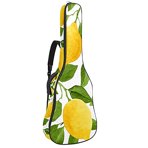 Gitarrentasche Schutz- und Transporttasche für akustische und klassische Gitarren wasserfest und gepolstert Gelbe Zitrusfrucht-Zitrone 108.9x42.9x11.9 cm