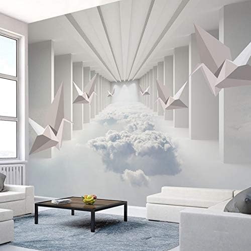 Papierkraniche Wolken Architektur Tv 3D Tapeten Wanddekoration Fototapete Sofas Wohnzimmer Wandbild Schlafzimmer-400cm×280cm