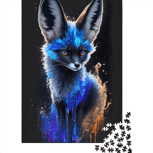 Grauer Fennekfuchs für Erwachsene, schwierige Puzzles, Kunstpuzzles für Erwachsene, 1000 Teile, Spielspielzeug für Erwachsene, Familienpuzzles, Geschenk, 29,53 x 19,69 Zoll