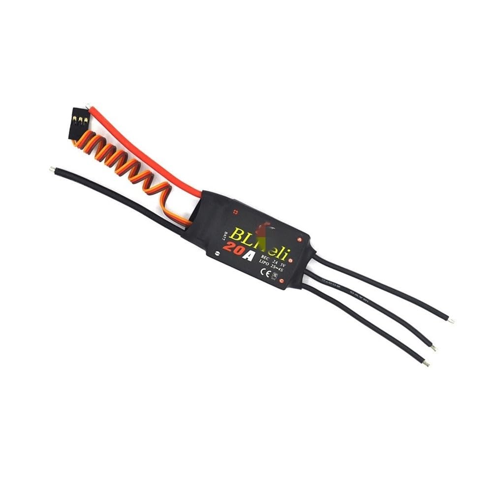 LSFWJP for BLHeli Bürstenlosen ESC 12A 20A 30A 40A 50A 60A 80A mit UBEC for Quadcopter Flugzeug Modell Fixed Wing Multi-Achse DIY FPV RC Drone (Color : 20A ESC)