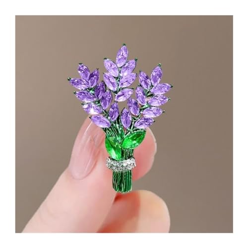 Brosche Purple Brooch Women's Brooches Crystal Rhinestone Bouquet Pins Clothing Coat Brosche Vintage